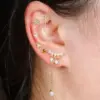 Wholesale 1 Piece Elegant Classic Style Geometric Bee Plating 304 Stainless Steel Artificial Pearls Zircon Drop Earrings Ear Studs