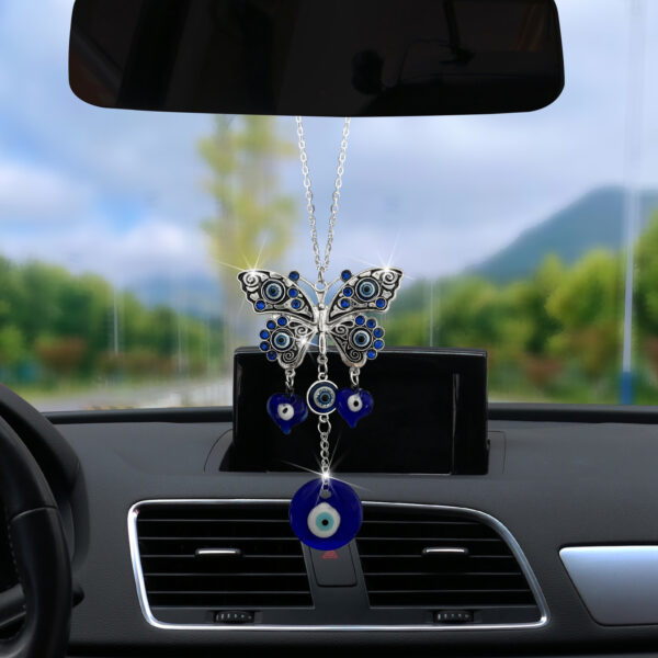 Wholesale Alloy butterfly devil eye car rearview mirror decoration