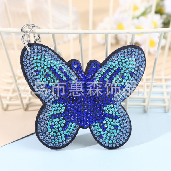Wholesale Colorful diamond studded butterfly keychain