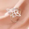 Wholesale Jewelry Simple Style Classic Style Printing Witches Knot 304 Stainless Steel Plating Rings