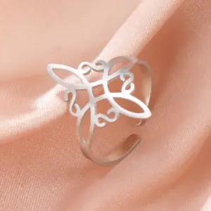 Wholesale Jewelry Simple Style Classic Style Printing Witches Knot 304 Stainless Steel Plating Rings