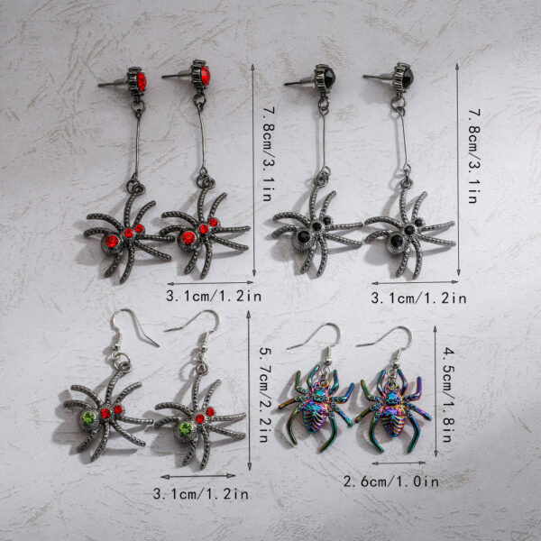 Wholesale Cross-border Personality Creative Women's Gothic Style Alloy Earrings Halloween Party Dark Style Spider Drop Earrings
