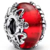 Wholesale Silver-Plated Copper Zircon Flower Electroplated Simple Style Beaded Chain Bracelet For Women Red Piranha Pendant Design Combination Jewelry Lover's Gift