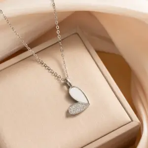 Silver Half Zirconium Heart