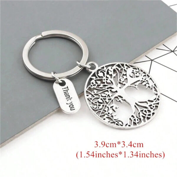 Wholesale Fashion vintage life tree thankyou pendant keychain gift handmade party souvenir jewelry
