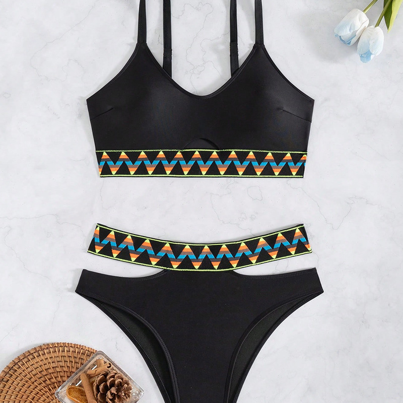 Wholesale 2025 European and American New Bikini Swimsuit Cross-Border Amazon Sexy Slimming Look Beach Vacation Bikini Swimsuit