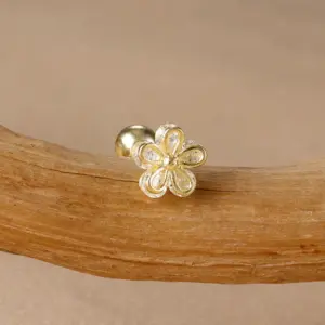 Y20437-5-Gold/1.3*1.1cm-White diamond-1pc