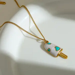 Blue - Length 39.5+5.5cm, Pendant 27.73*11.65mm
