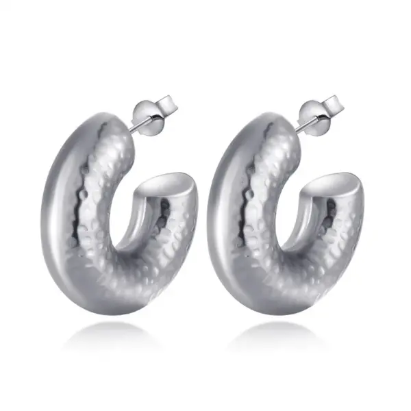 Wholesale 1 Pair Lady Simple Style C Shape Stainless Steel 18K Gold Plated Ear Studs