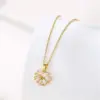 Water Plating Vacuum Plating Real Gold Plated 18K Gold Flower Dragonfly Butterfly 304 Stainless Steel Titanium Steel Simple Style Waterproof Non Tarnish 201 Stainless Steel Pendant Necklace