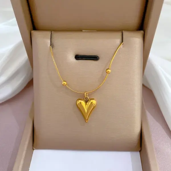 Wholesale Simple Style Geometric Gourd Titanium Steel Plating Rhinestones Pendant Necklace