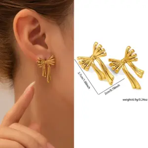 Gold Bow Earrings