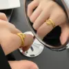 Vacuum Plating Real Gold Plated 18K Gold Gold Plating Silver Plated Hand 304 Stainless Steel Novelty Waterproof Non Tarnish Open Ring