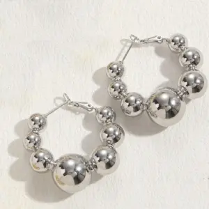 Large Version Copper Bead Ear Clip 14K Real Platinum