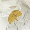 Wholesale PVD Coated 14K Gold Real Gold Plated Heart Shape Ginkgo Leaf 304 Stainless Steel Simple Style Classic Style Waterproof Non Tarnish Rings Bracelets