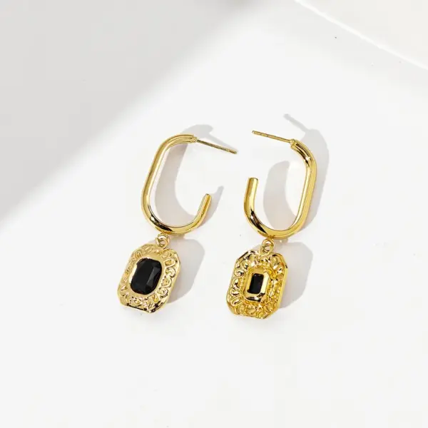 304 Stainless Steel Irregular PVD Coated Artificial Crystal Real Gold Plated Gold Plated Casual Simple Style Waterproof Non Tarnish Ear Studs