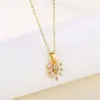 Wholesale Water Plating Vacuum Plating Real Gold Plated 18K Gold Four Leaf Clover Candy Fish 304 Stainless Steel Copper Retro Waterproof Non Tarnish Stainless Steel Pendant Necklace