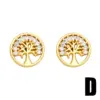 Wholesale 1 Pair Cute Sweet Heart Shape Pineapple Butterfly Plating Inlay Copper Zircon 18k Gold Plated Ear Studs