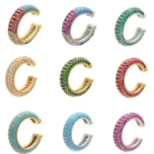 Wholesale Fashion Geometric Plating Copper Zircon Copper Earrings
