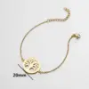 Wholesale PVD Coated 18K Gold Real Gold Plated Tree Coconut Tree 201 Stainless Steel Simple Style Waterproof Non Tarnish 201 Stainless Steel Bracelets