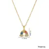 PVD Coated Real Gold Plated Rainbow Stainless Steel Casual Waterproof Non Tarnish Titanium Steel Pendant Necklace