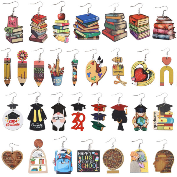 Wholesale Heart-shaped textbook earrings