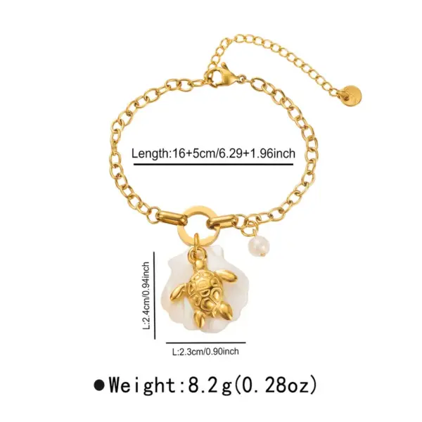 Wholesale Marine Style Starfish Conch 304 Stainless Steel Cable Chain Bracelets In Bulk