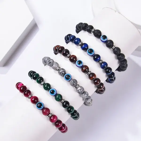 Ethnic Style Devil's Eye Natural Stone Beaded Bracelets