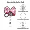 Wholesale Cross-border new glitter acrylic bow stethoscope telescopic easy-pull buckle creative medical nurse badge clip