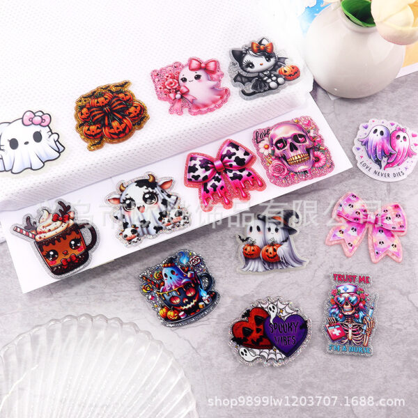 Wholesale New Loose Powder Cross-Border Cartoon Holiday Cute Accessories Acrylic Pins Cute DIY Patch Accessories