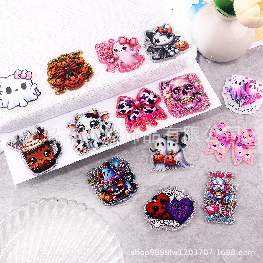 Wholesale New Loose wder Cross-Border Cartoon Holiday Cute Aessories Acrylic Pins Cute DIY Patch Aessories