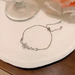 S663 Silver-Exquisite Zircon Butterfly Bracelet