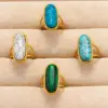 Wholesale PVD Coated Real Gold Plated 18K Gold U Shape Geometric 304 Stainless Steel Classical Classic Style Waterproof Non Tarnish Open Rings