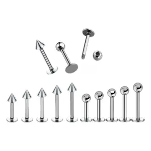 304 Stainless Steel Pointed Cone Lip Stud External Thread Piercing Jewelry Earrings Ear Bone Stud Lip Accessories Fashion Unisex Geometric Pattern