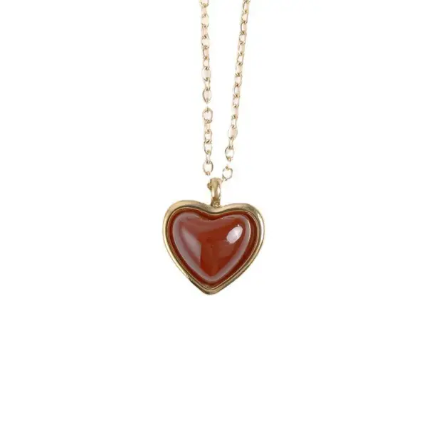 Heart Shape Titanium Steel Sweet IG Style Layered Necklaces Pendant Necklace