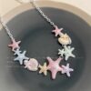 oly-0e05a4b52e0a204dcc889a6ec9e8f496 Wholesale Colorful Starfish Shell Necklace Women's Collarbone Chain for Summer Seaside Travel Photo Sweet Cool Spice Girl Style Accessories