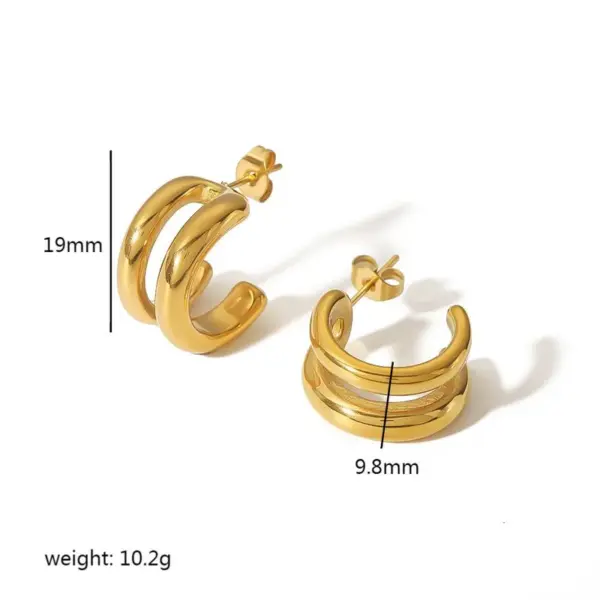 Wholesale Vacation Simple Style Color Block Plating 304 Stainless Steel Ear Cuffs Earrings