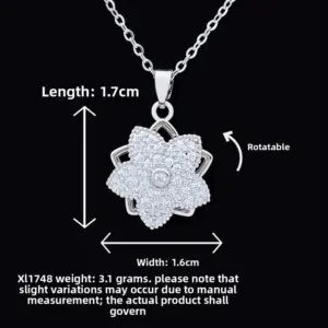XL1748 Five-petal Flower Necklace / Silver