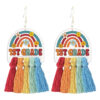 Wholesale Amazon Cross Border School Season Earrings Teacher Gift Back to School Girl Earrings Colorful Tassel Rainbow Bohemia