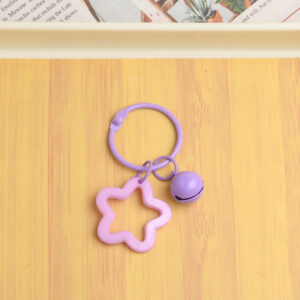 Purple five-pointed star 3cm circlip 14 bell