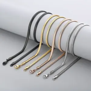 Wholesale PVD Coated 18K Gold Plated Geometric Titanium Steel Fashion Waterproof Non Tarnish Titanium Steel Necklace