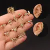 Ear Cartilage Rings & Studs Fashion Snake Copper Plating Inlay Zircon