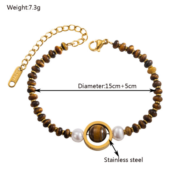oly-0e4005569756e61d3d10cab397256861 Wholesale Tiger Eye Titanium Steel Bracelet Light Luxury High-ll Geometric Love Temperament All-match Holiday Style Bracelet