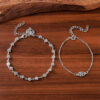 Wholesale Bohemian Western Style Flower Heart Carved Hollow Bracelet Anklet Set