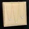 Wholesale Jewelry Elegant Wedding Simple Style Geometric Titanium Steel Zircon Inlay Pendant Necklace