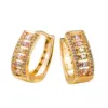 Wholesale Korean Earrings Female Earrings Copper Inlaid Zircon Plating 18k Real Gold Gold French Earrings