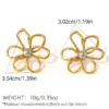 Wholesale Ion Plating (IP) Real Gold Plated 18K Gold Flower 304 Stainless Steel Sweet Simple Style Waterproof Non Tarnish Ear Studs