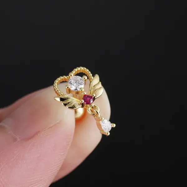 Wholesale Fashion Cross Star Butterfly Stainless Steel Inlay Zircon Ear Studs 1 Piece