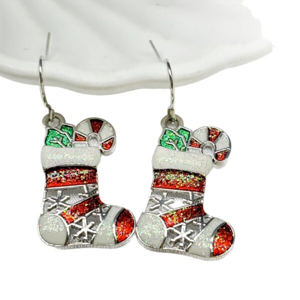 Wholesale Christmas Stocking Snowflake Earrings