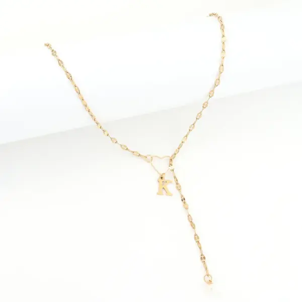 Wholesale PVD Coated Real Gold Plated Letter Heart Shape 201 Stainless Steel 304 Stainless Steel Artificial Pearl Elegant Simple Style Classic Style Waterproof Non Tarnish 201 Stainless Steel Pendant Necklace